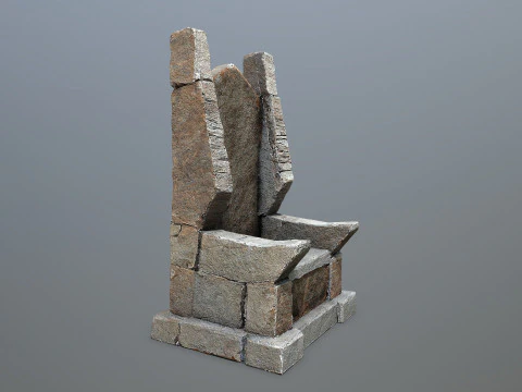 पत्थर का सिंहासन 3D मॉडल