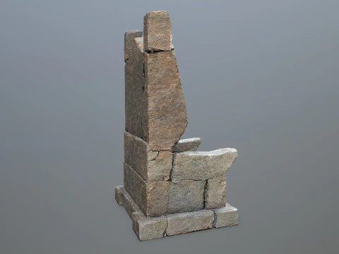 पत्थर का सिंहासन 3D मॉडल