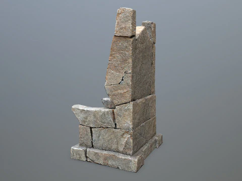 पत्थर का सिंहासन 3D मॉडल