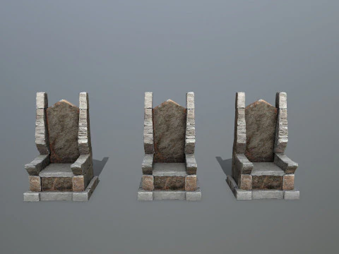 पत्थर का सिंहासन 3D मॉडल