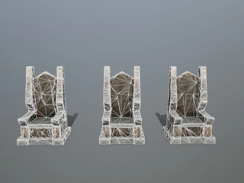 पत्थर का सिंहासन 3D मॉडल