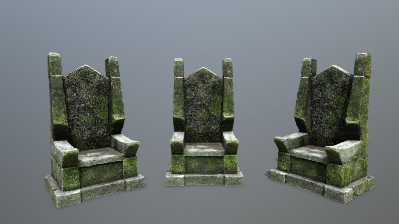 Stone Throne 3D Model .c4d .max .obj .3ds .fbx .stl .blend 