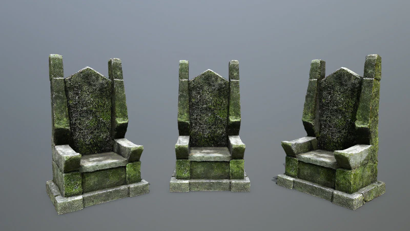Stone Throne 3D Model .c4d .max .obj .3ds .fbx .stl .blend 