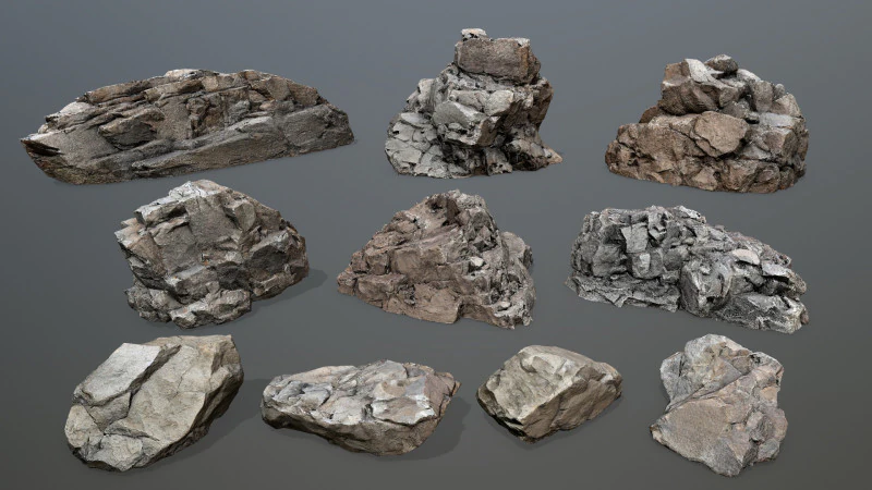 Desert cliff rocks 3D Model .c4d .max .obj .3ds .fbx .stl .blend 