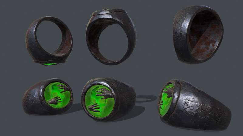 Skull Ring Model 3D .c4d .max .obj .3ds .fbx .stl .blend 