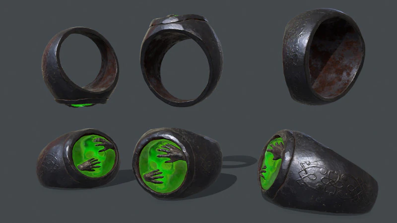 Skull Ring 3D Model .c4d .max .obj .3ds .fbx .stl .blend 