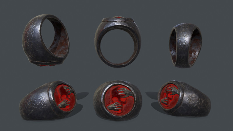 Skull Ring 3D Model .c4d .max .obj .3ds .fbx .stl .blend 