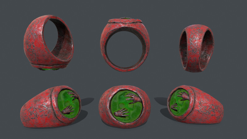 Skull Ring 3D-Modell .c4d .max .obj .3ds .fbx .stl .blend 