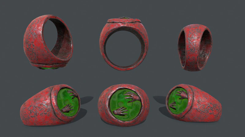 Skull Ring 3D Model .c4d .max .obj .3ds .fbx .stl .blend 