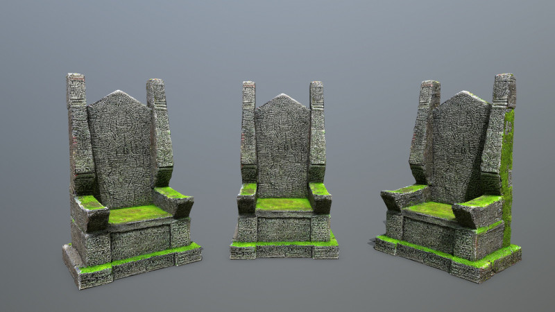 Stone Throne 3D-Modell .c4d .max .obj .3ds .fbx .stl .blend 