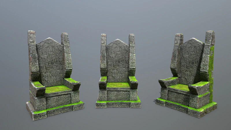 Stone Throne 3D Model .c4d .max .obj .3ds .fbx .stl .blend 