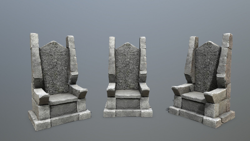 Stone Throne 3D Model .c4d .max .obj .3ds .fbx .stl .blend 