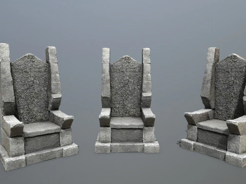 Trono di pietra Modello 3D