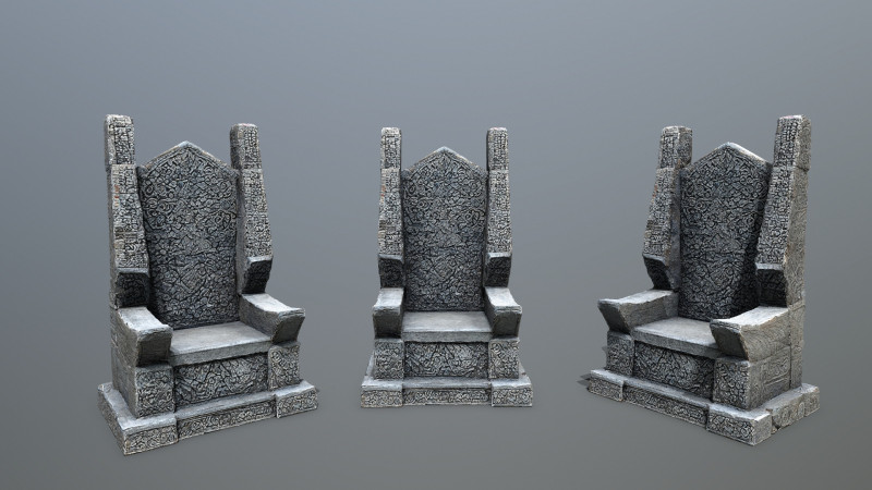 Stone Throne 3D-Modell .c4d .max .obj .3ds .fbx .stl .blend 