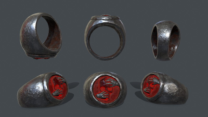 Skull Ring Model 3D .c4d .max .obj .3ds .fbx .stl .blend 