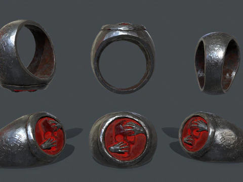 Cincin Tengkorak Model 3D