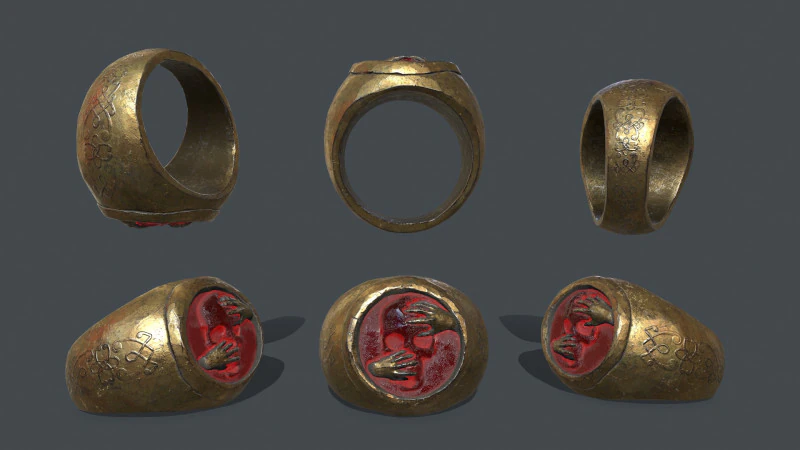 Bague en or puissance Modèle 3D .c4d .max .obj .3ds .fbx .stl .blend 