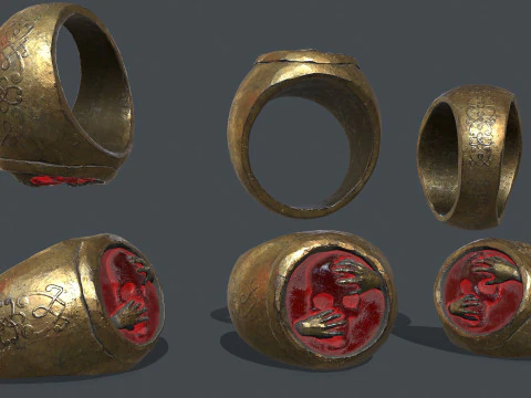 Bague en or puissance Modèle 3D