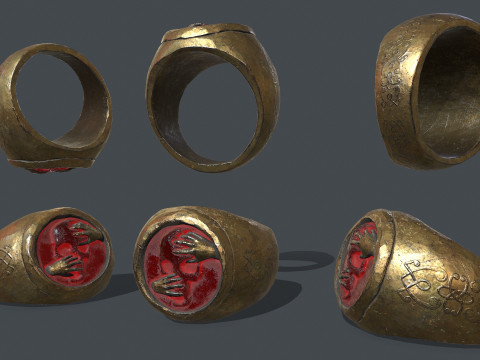 Power gold ring Modelo 3D