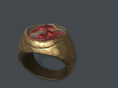Power gold ring Modelo 3D