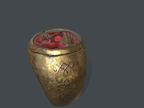 Power gold ring Modelo 3D
