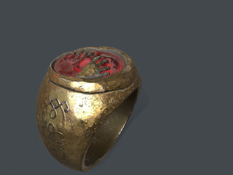 Power gold ring Modelo 3D