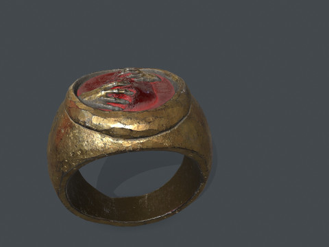 Power gold ring Modelo 3D