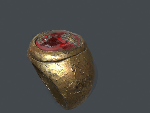 Power gold ring Modelo 3D