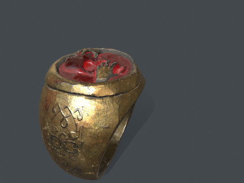 Power gold ring Modelo 3D
