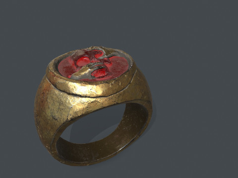 Power gold ring Modelo 3D