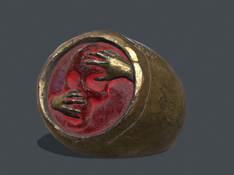 Power gold ring Modelo 3D