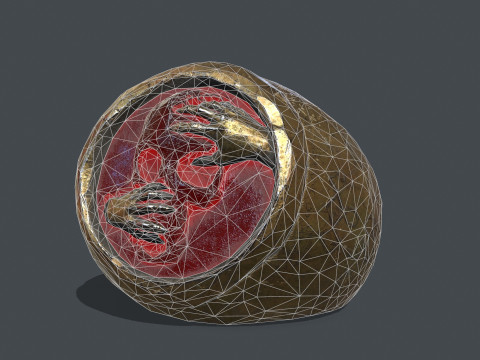 Power gold ring Modelo 3D