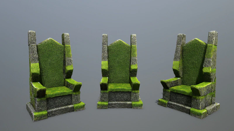 Stone Throne 3D Model .c4d .max .obj .3ds .fbx .stl .blend 