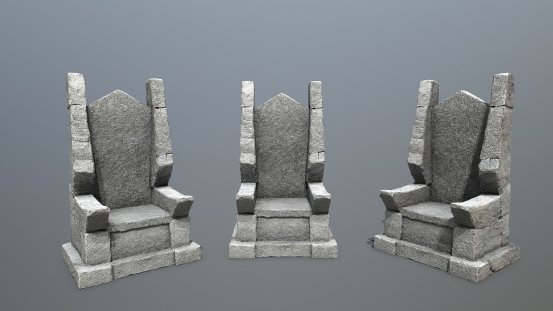 Stone Throne 3D Модель .c4d .max .obj .3ds .fbx .stl .blend 