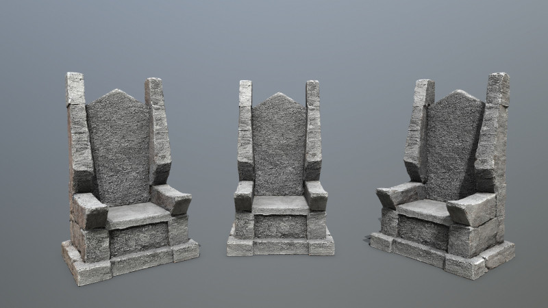 Stone Throne Model 3D .c4d .max .obj .3ds .fbx .stl .blend 