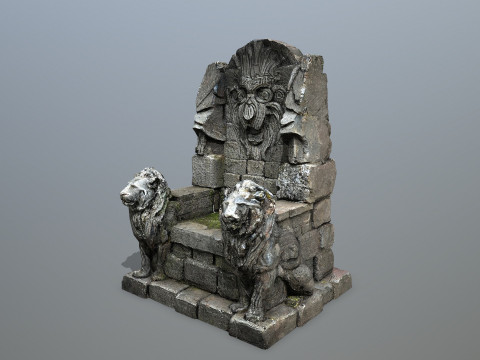 Lion Stone Throne 3D 모델
