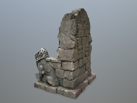 Lion Stone Throne 3D 모델