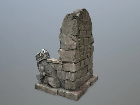 Lion Stone Throne 3D Model