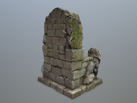 Lion Stone Throne 3D 모델