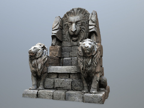 Lion Stone Throne 3D 模型