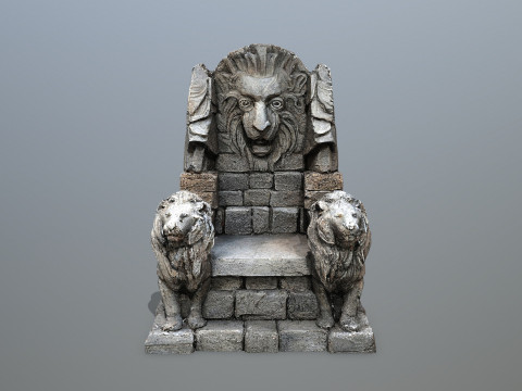 Lion Stone Throne 3D 模型