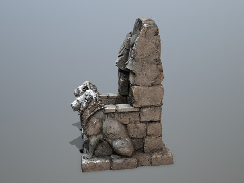 Lion Stone Throne 3D 模型