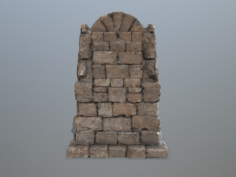Lion Stone Throne 3D 模型