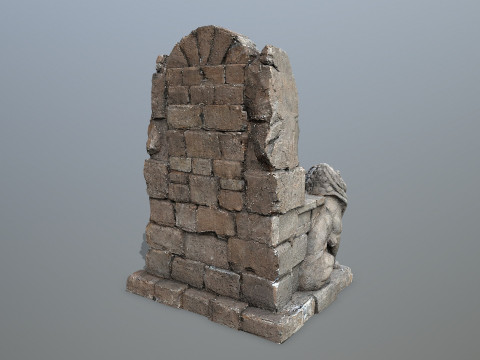 Lion Stone Throne 3D 模型