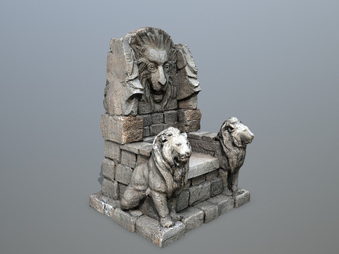 Lion Stone Throne 3D 模型