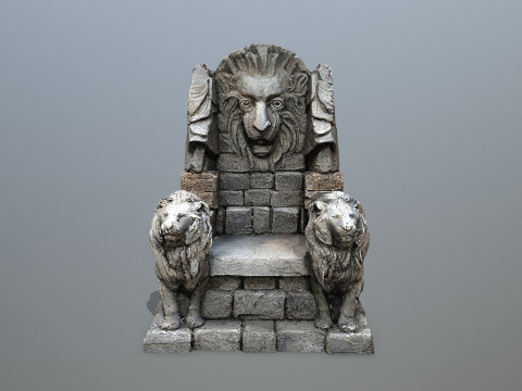 Lion Stone Throne 3D 模型