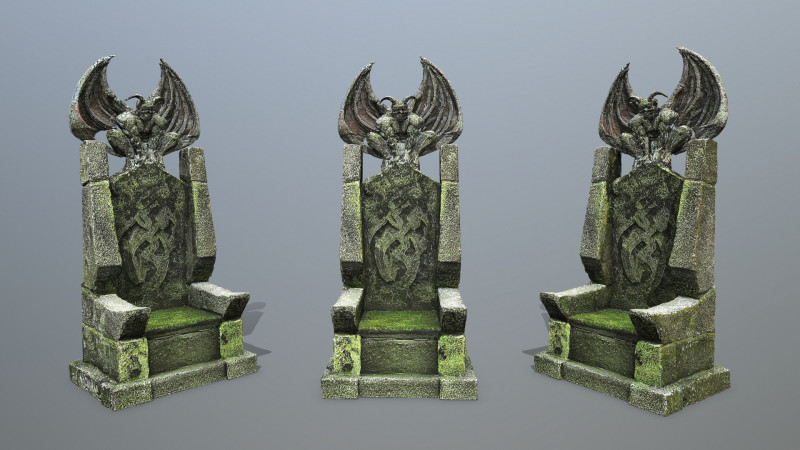 Devil Stone Throne Modelo 3D .c4d .max .obj .3ds .fbx .stl .blend 