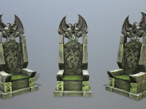 Diabelski Kamienny Tron Model 3D