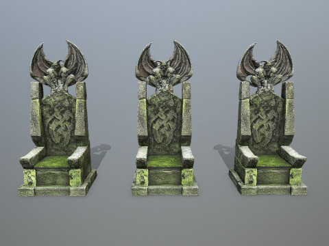 Devil Stone Throne Modelo 3D