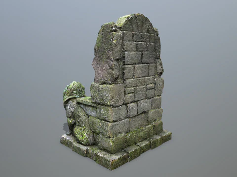 Lion Stone Throne 3D Model
